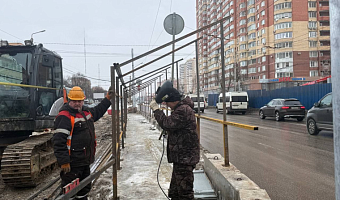 На Орловском путепроводе в Туле с 14 февраля откроют пешеходный переход у зоны ремонта