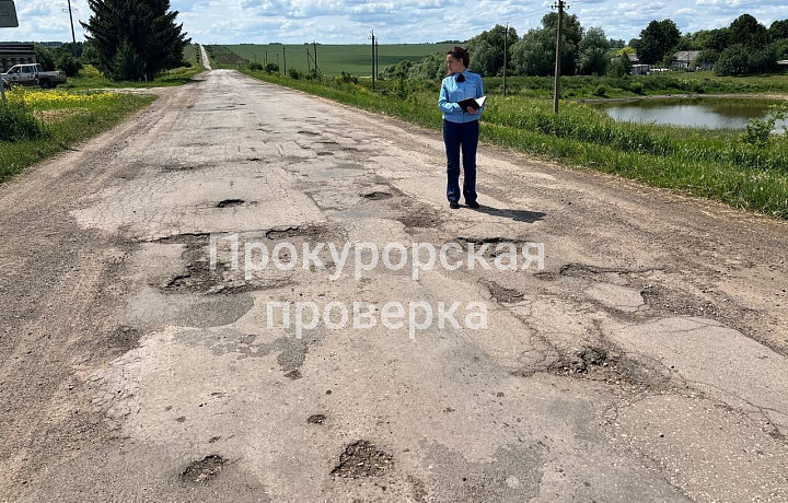 Прокуратура обнаружила разбитую дорогу в Тепло-Огаревском районе