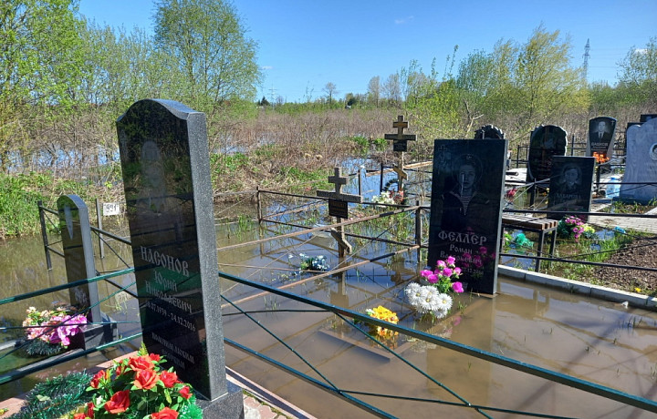 Жители Новомосковска вновь пожаловались на затопленное городское кладбище