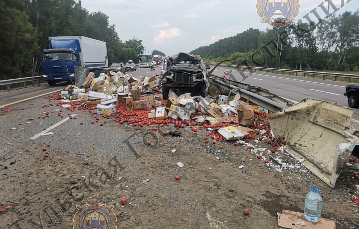 На трассе «Дон» под Веневом опрокинулась грузовая «ГАЗель»