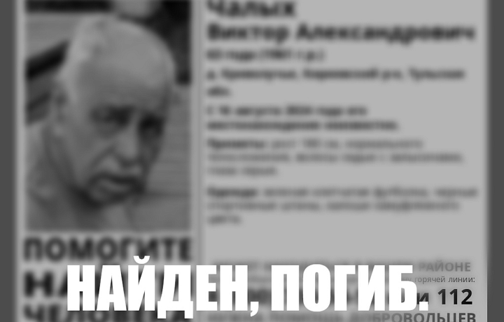 Пропавший в Киреевском районе пенсионер найден погибшим