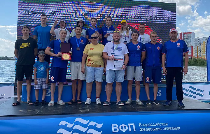 Туляки стали бронзовыми призерами первенства России по плаванию на открытой воде в эстафетном плавании