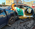 Опубликованы фото с места массового ДТП на улице Дмитрия Ульянова в Туле