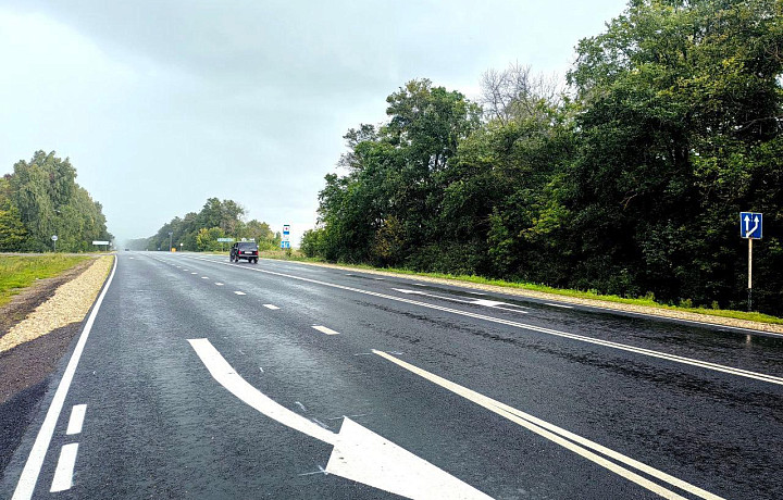 На тульской автодороге «Лапотково – Ефремов» отремонтировали участок протяженностью более 10 км