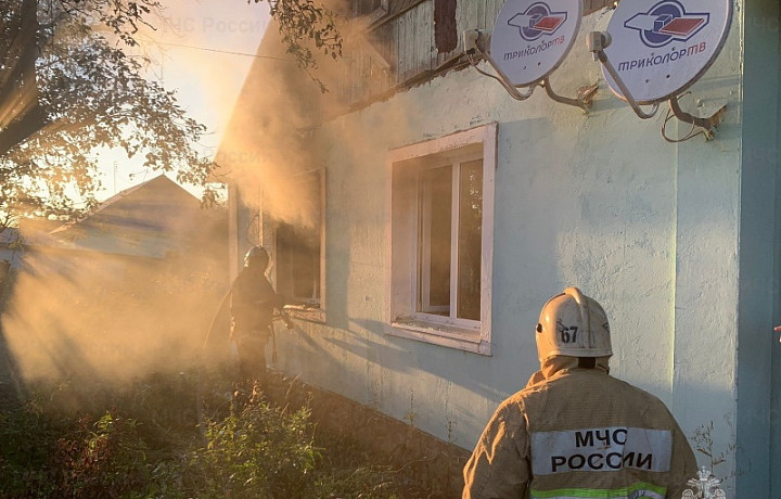 При пожаре в жилом доме в Узловском районе пострадал человек