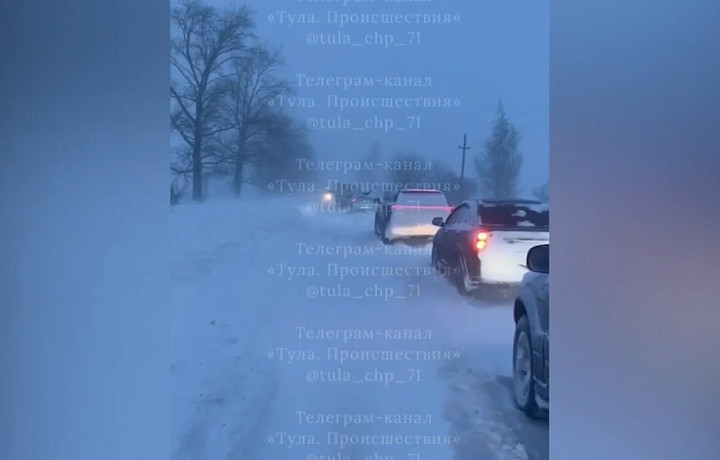 В Шатске десятки машин застряли в поле из-за снегопада