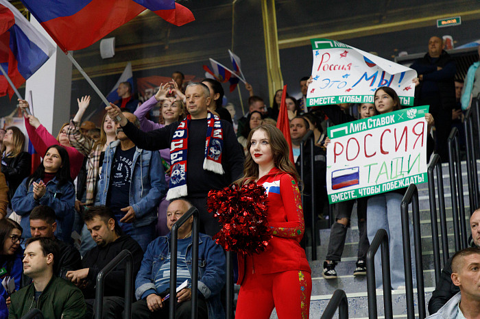 Фоторепортаж: как прошел матч между национальными сборными России и Беларуси