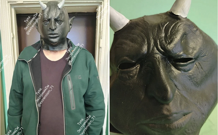 Житель Тульской области пришел на пасхальный крестный ход в маске демона