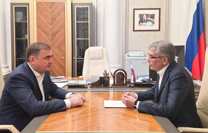 Губернатор Миляев обсудил с Дюминым спорт и экономику Тульской области