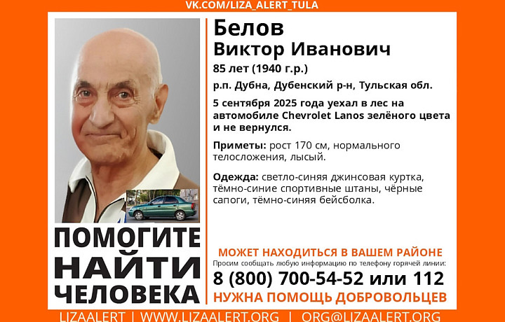 В Дубенском районе пенсионер уехал на машине в лес и пропал: объявлен поиск