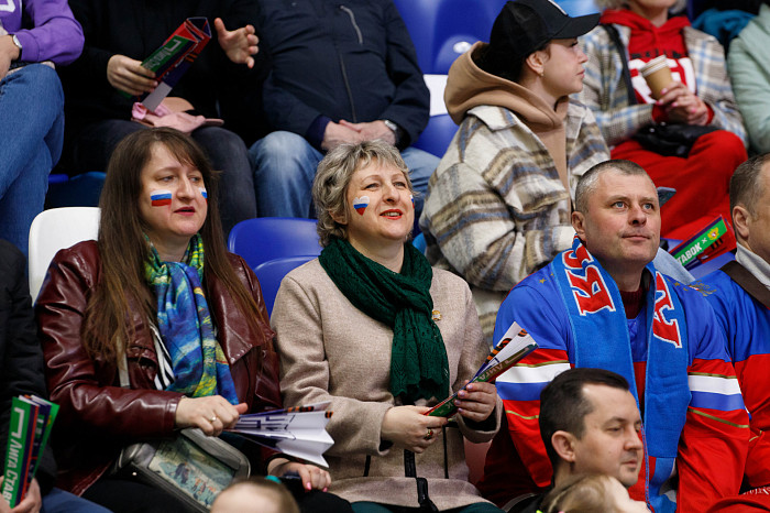 Фоторепортаж: как прошел матч между национальными сборными России и Беларуси