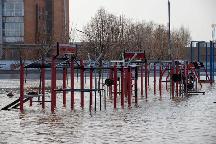 Заплыв у детского городка, затопленное кафе и завораживающая водная гладь: фоторепортаж с набережной в центре Тулы
