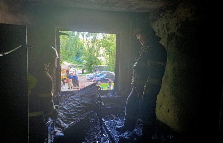 Из пожара на улице Ложевой в Туле спасли человека