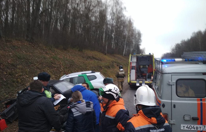 В Тульской области на трассе М-2 столкнулись три автомобиля