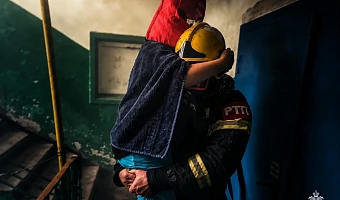 Спасатели вынесли на руках ребёнка и двух кошек при пожаре в Ефремове