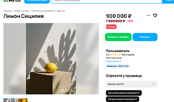 В Туле за 900 тысяч рублей продается лимон, заряженный на богатство