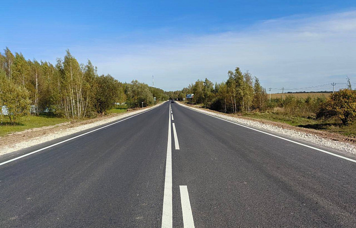 В Заокском районе отремонтировали участок дороги протяженностью около 4 км