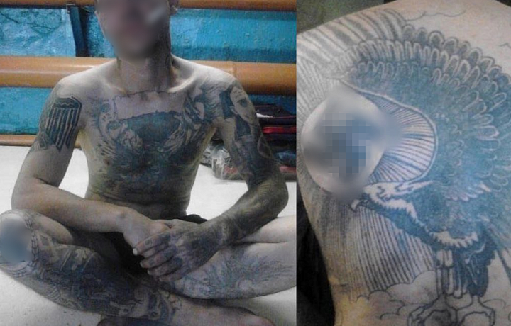 В Киреевске на 42-летнего мужчину составили протокол за нацистские татуировки