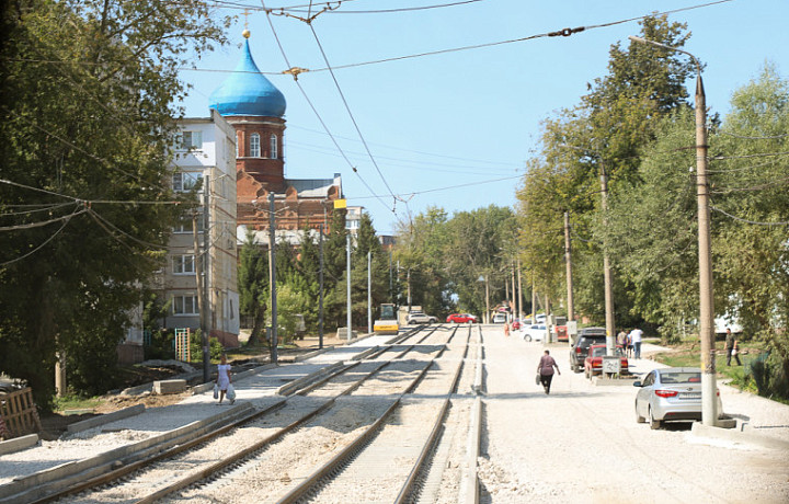﻿В Туле завершили ремонт трамвайных путей на улице Плеханова