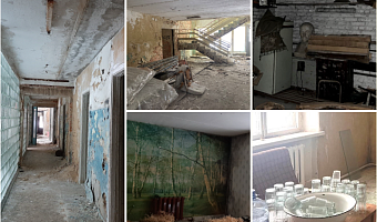 Остались стеклоблоки, граненые стаканы, фотообои и бюст Ленина: под Тулой продают заброшенную советскую спортбазу