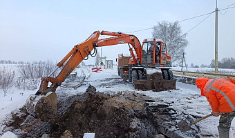 В Тульской области продолжается ремонт моста через реку Ольховка