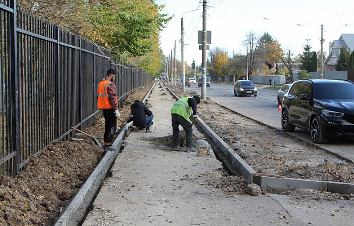 На улице Агеева в Туле возле бассейна «Арсенал» обустраивают парковочное пространство