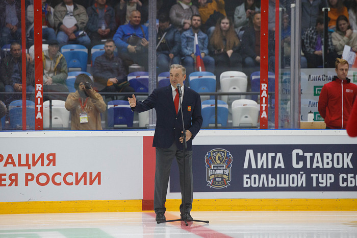 Фоторепортаж: как прошел матч между национальными сборными России и Беларуси