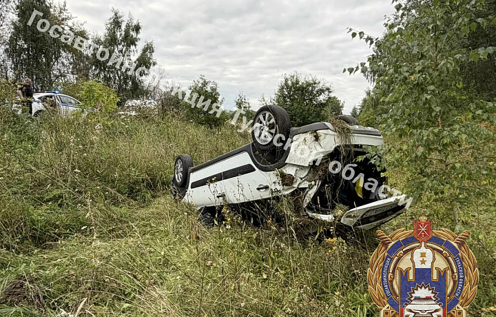 В Чернском районе молодой водитель опрокинулся на «Ладе»