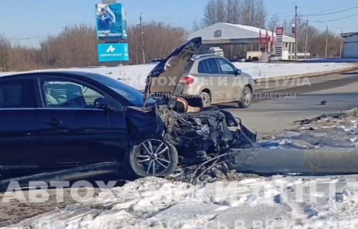 ﻿В Щекине водитель легковушки снес два столба