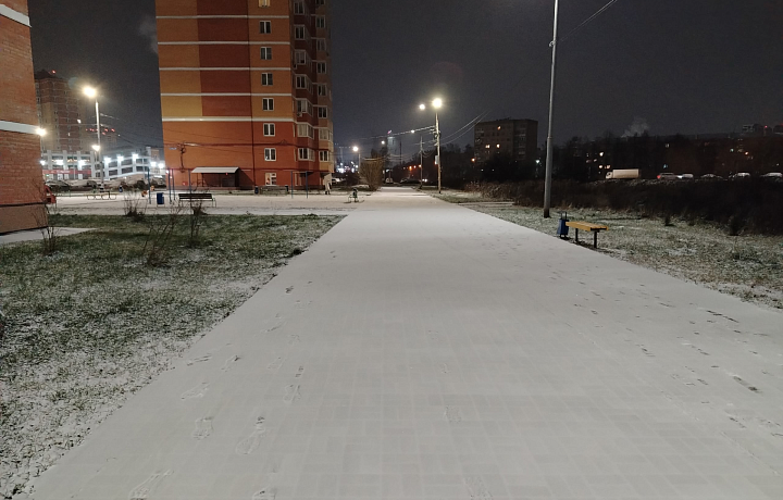 Первый декабрьский снегопад прошел в Туле