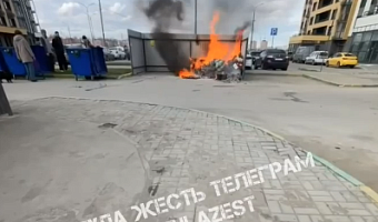 На Рязанской улице в Туле хулиганы подожгли мусор