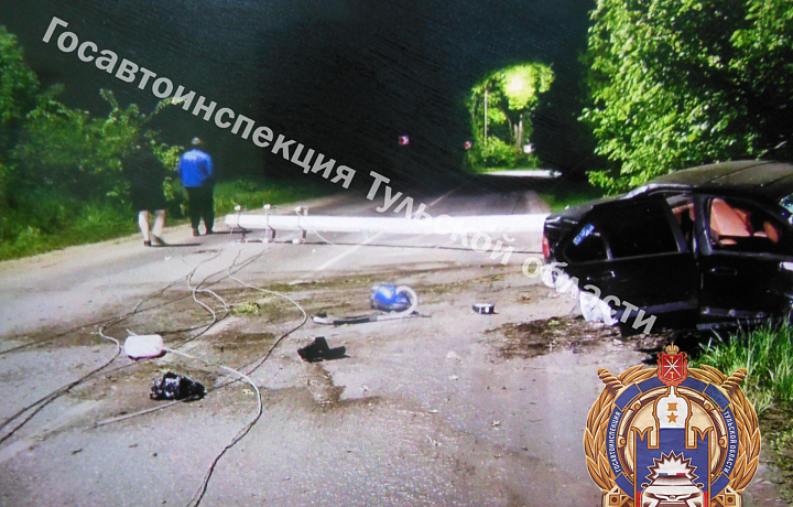 Пьяный водитель без прав врезался в ЛЭП в Донском: пострадал пассажир авто