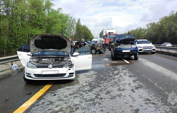 В Веневском районе Тульской области столкнулись шесть автомобилей
