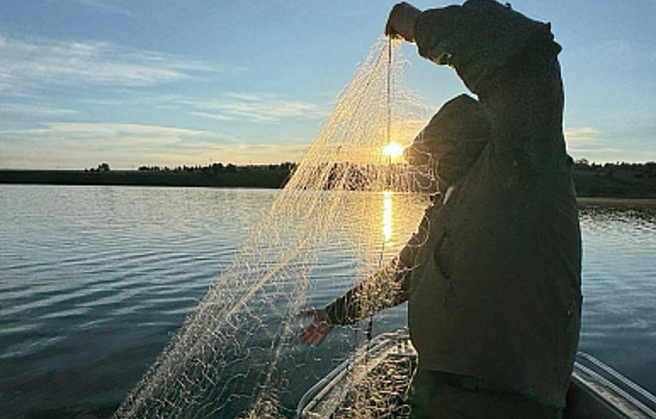 На Щекинском водохранилище в ходе рейда нашли сотни метров браконьерских сетей