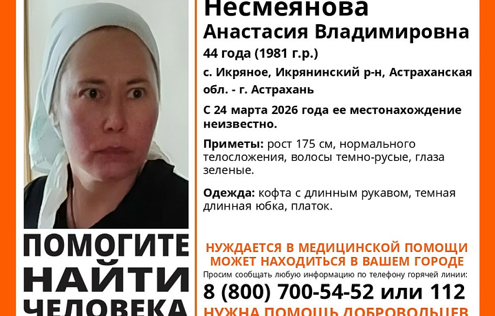 Пропавшая под Астраханью женщина может находиться в Тульской области