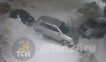 Житель Тулы на таймлпас-видео показал, как за ночь замело его двор