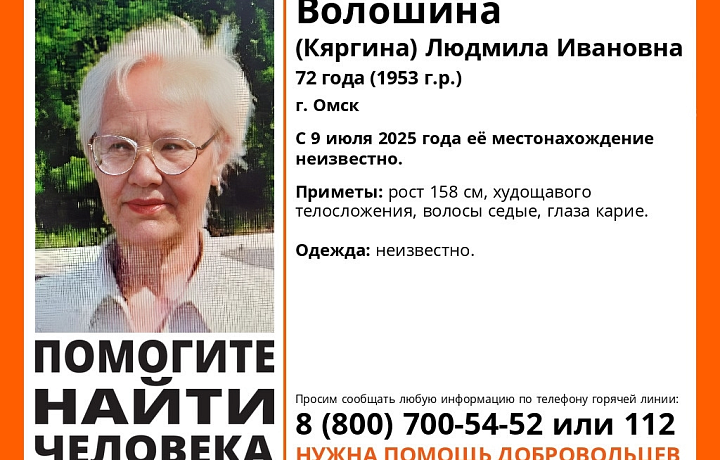 Пропавшая в Омске пенсионерка может находиться в Тульской области