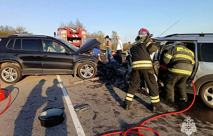 Опубликованы фото с места смертельного ДТП на трассе в Киреевском районе