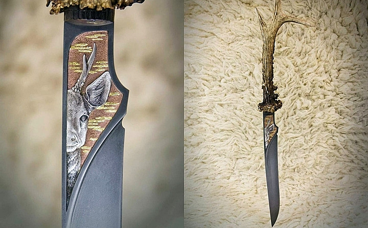 Белевская пастила из янтаря и драгоценная всечка: гравер из Тулы делает уникальные ножи, которые представлены в ведущих музеях страны