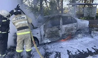Ночью в Узловском районе сгорела легковая машина