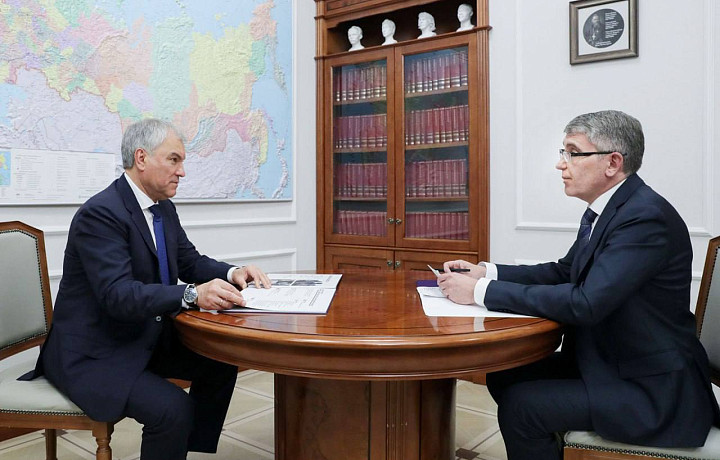 Дмитрий Миляев предложил Вячеславу Володину провести в Тульской области выездное заседание Совета Госдумы