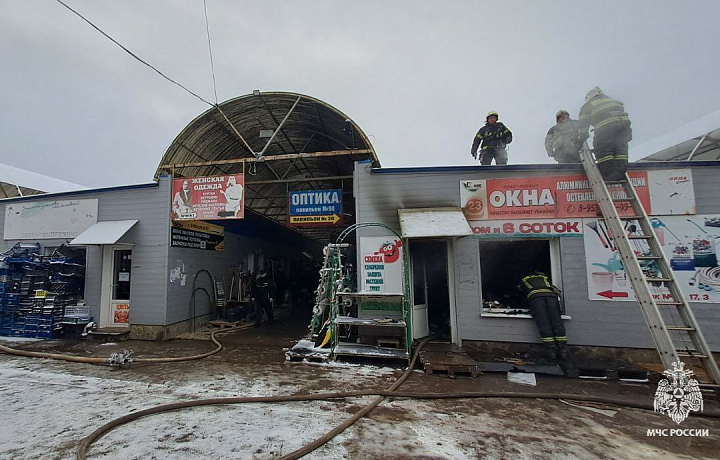 Спасатели потушили пожар в торговом павильоне на улице Тульской в Алексине
