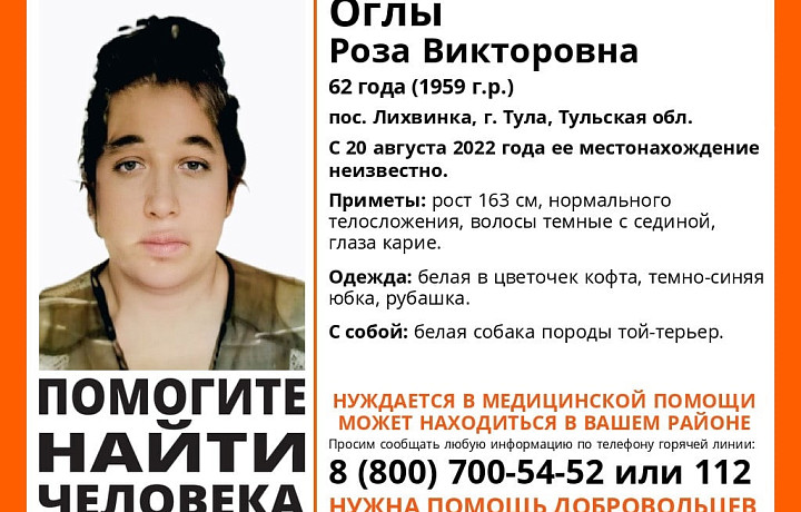 Женщина с собакой пропала в Туле