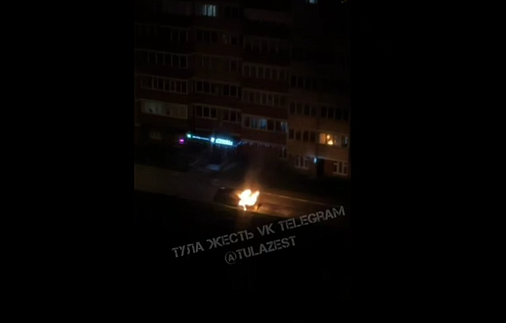 В тульском микрорайоне Левобережный сгорел легковой автомобиль