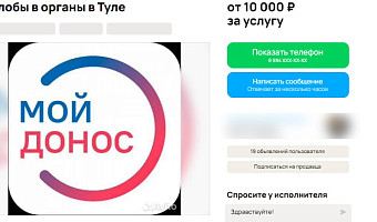Житель Тулы предлагает писать доносы вместо других за деньги