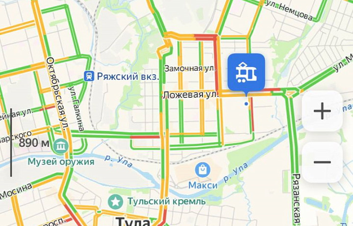 Некоторые трамваи и автобусы в Туле исчезли с «Яндекс Карт»