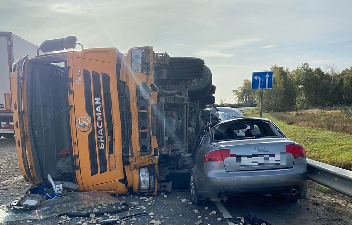 В ДТП с самосвалом на трассе в Тульской области погиб водитель Audi