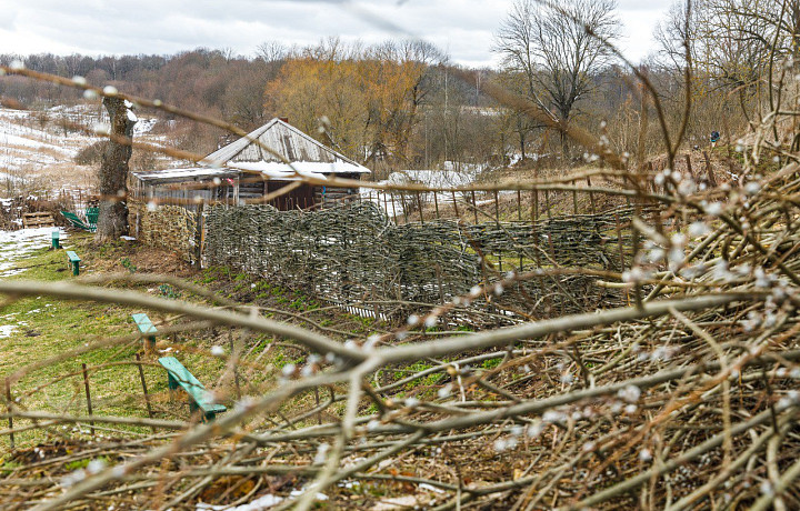 В Ясной Поляне вокруг усадебного огорода сооружают новый плетень