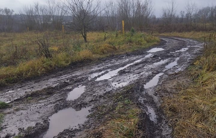 «Дорогу отсыпали каким-то мусором»: жители села в Ефремове не могут проехать к собственным домам из-за грязи