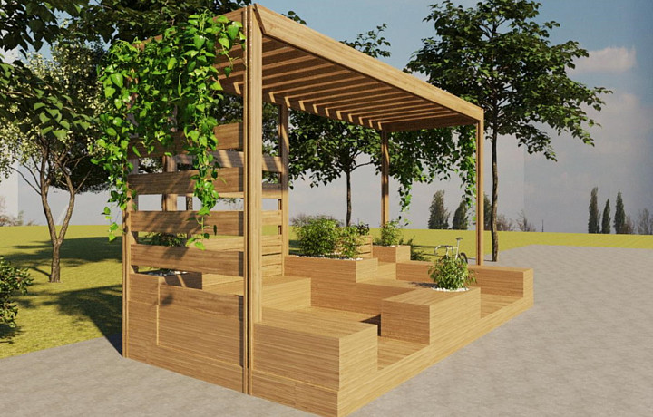 На площади Победы в Туле появятся два парклета с навесом